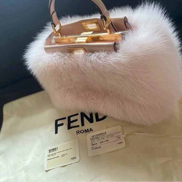 Fendi | Bags | Fendi Fox Fur Leather Peekabo Light Rose Pink